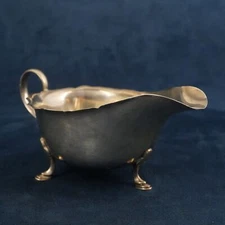 Mappin & Webb Frilled Sterling Silver Gravy Boat - Free Shipping USA