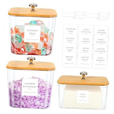 3 Pack Laundry Room Organization Storage Containers 2 Half Gallon Laundry Pod 