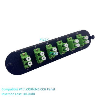 Fiber Optic Adapter Panel 6 LC APC Duplex SM Compatible CORNING CCH-01U CCH-CP12