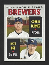 2019 Topps Heritage #88 CORBIN BURNES Raw - Milwaukee Brewers - RC; w/ Nate Orf