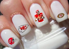 Kansas City Chiefs Nail Art Stickers Transfers Decals Set of 53 - A1320