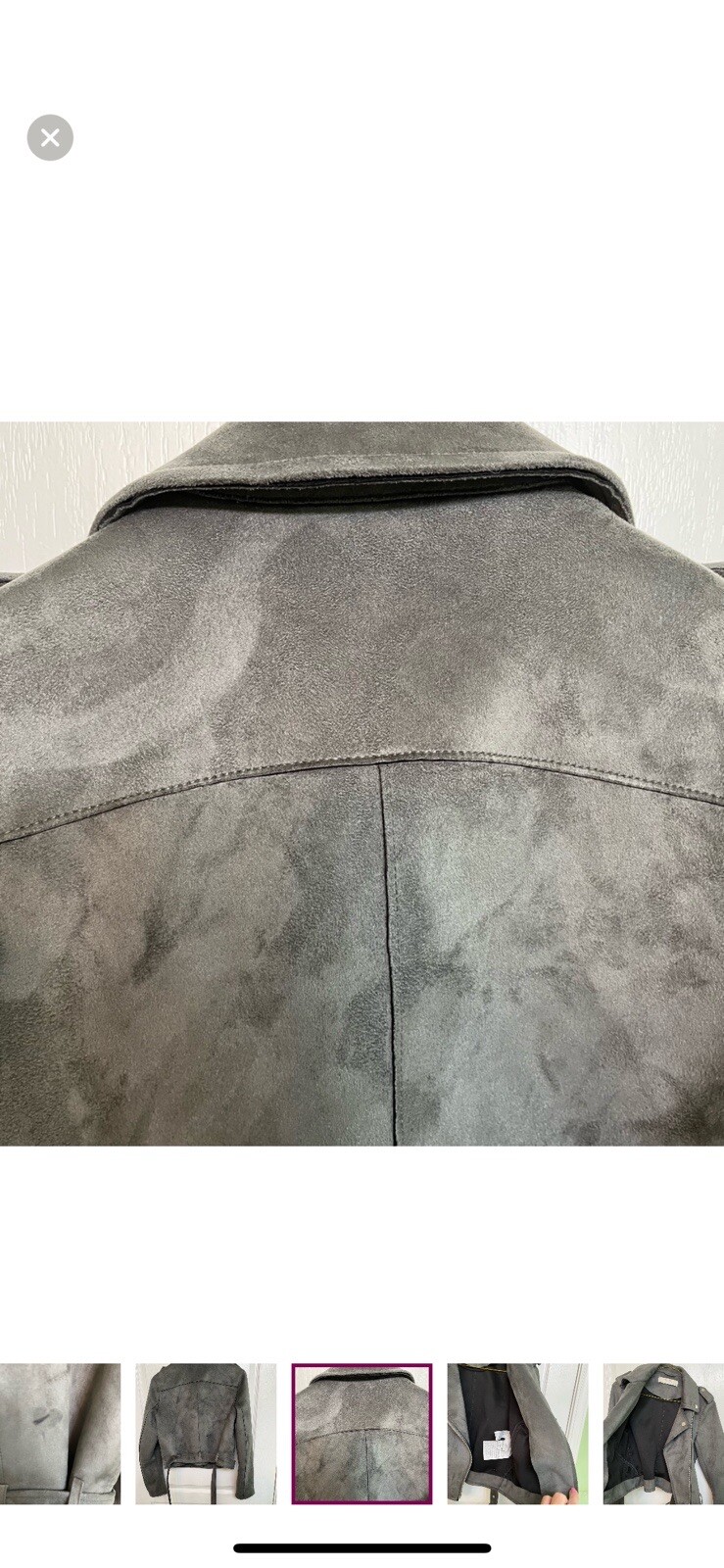 Zara Basic Outerwear Ladies  Medium Grey Faux Sue… - image 7