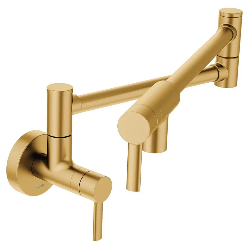 Moen S665BG Pot Filler Modern 2-Handle Kitchen Faucet in BRUSHED GOLD New!