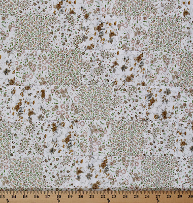 Cotton Granny's Attic Patchwork Plaid Floral Fabric By the Yard D274.32