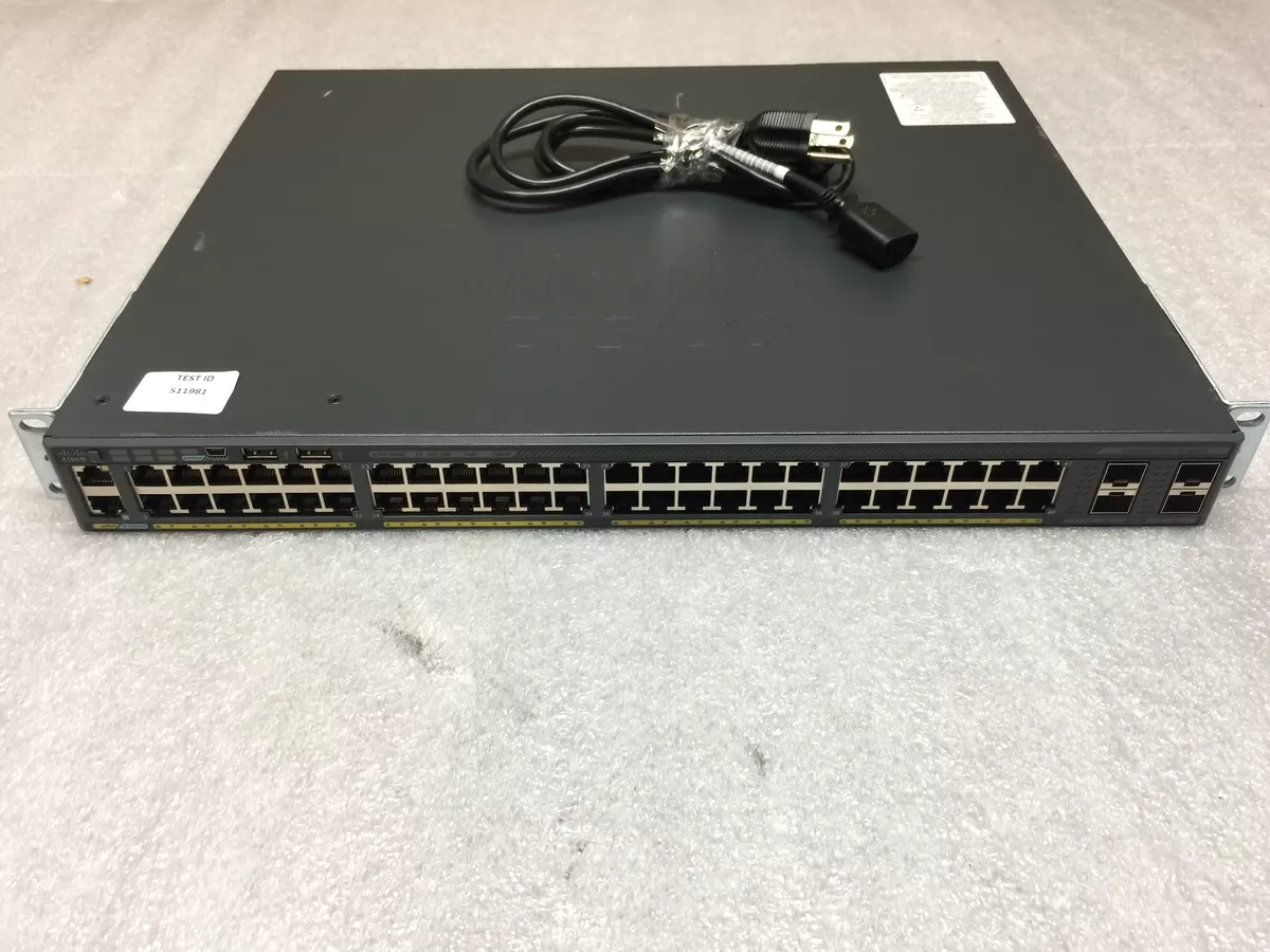 Cisco Catalyst WS-C2960X-48FPS-L 48-Port PoE Gigabit Switch V06, RESET/TESTED!