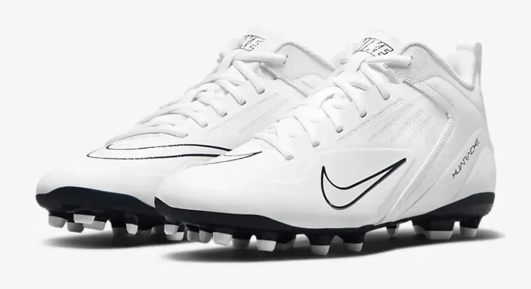 Nike Alpha Huarache 8 Lacrosse Varsity Cleats White Navy  display picture 1
