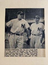 Phil Rizzuto Snuffy Stirnweiss Yankees 1959 S&S Baseball Pictorial 4X5 Panel