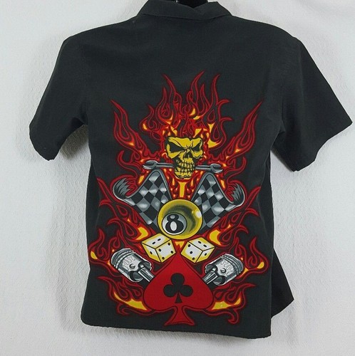 Extreme Limit Black Motor out of Hell Casual Shirt Xtra Small - Picture 3 of 5
