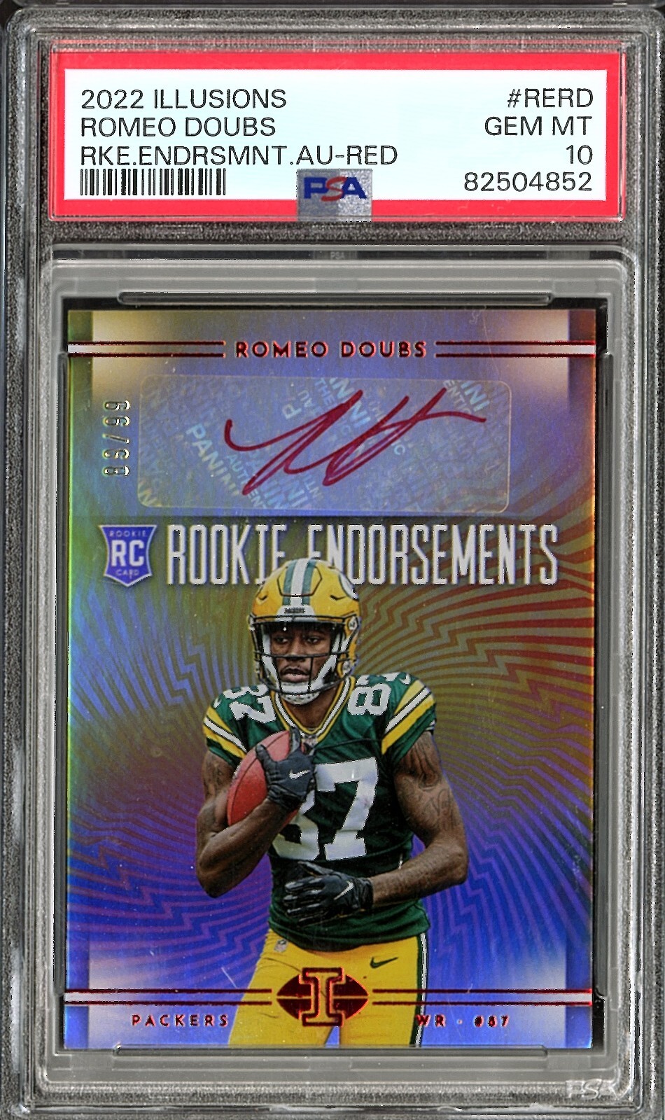 Romeo Doubs Panini Illusions Rookie Endorsements Autographs #RERD Red