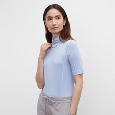 Club Monaco Blue Grey Mockneck Bodysuit Size Small 98