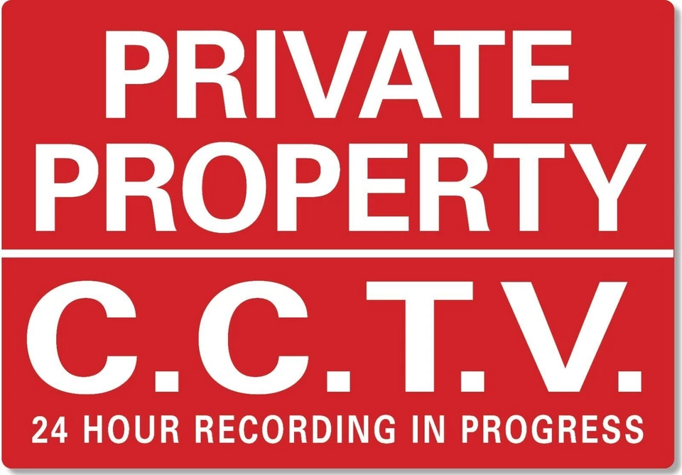 PINKCROW METAL SIGN Private Property CCTV in Operation 24 hour recording