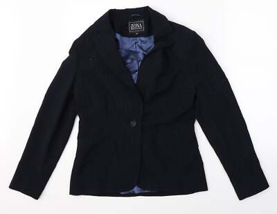 Zona Damen-Blazer schwarz gestreift Jacke Größe 10 Knopf