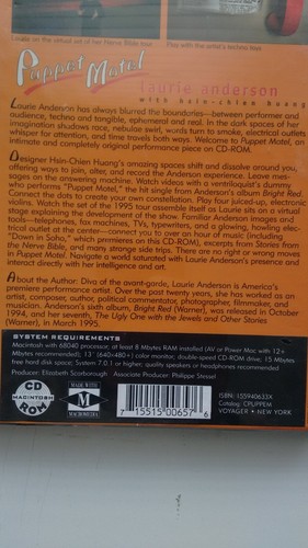 Puppet Motel, Laurie Anderson with Hsin-Chien Huang, MACINTOSH CD-ROM, NEW - Picture 3 of 3