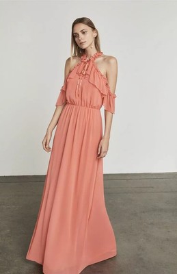 bcbg draped chiffon maxi dress