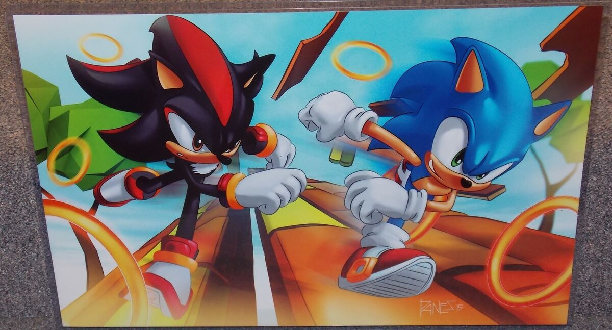 Shadow the Hedgehog Fan Art Print Anime Print Sonic Art 