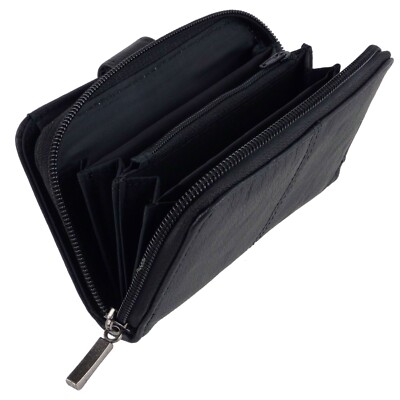 Cartera Para Mujer Cloe Mediana Con Cierre Acolchada Color Negro