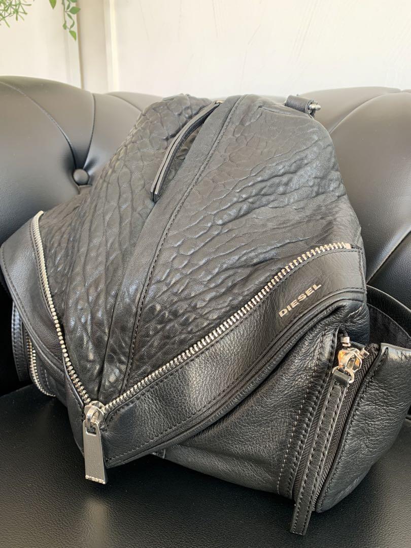 Diesel Le Zipper Monic Rucksack Black Leather Ladies From