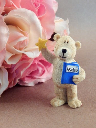 Teddy Bear Figurine School Bear Aspire Gold Star Back to School Reach for Stars - Picture 8 of 8