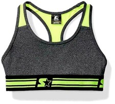 Lot of 8: GIRLS IMPACT RACERBACK SPORTS BRA GREY/SAFETY YELLOW SIZE MEDIUM 7/8