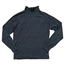 SMARTWOOL 100% Merino Wool Hanging Lake Mockneck Sweater in Brown MEN'S LARGE