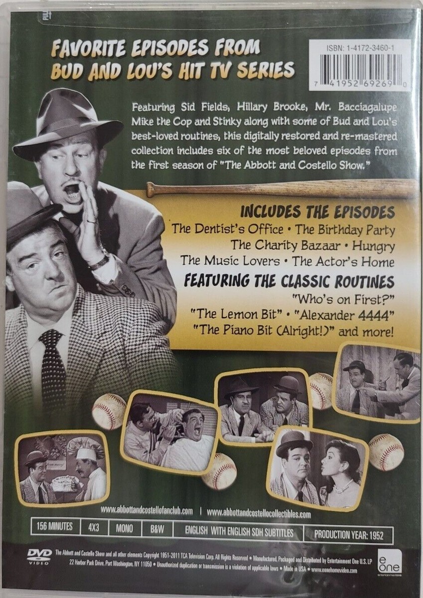 The Abbott and Costello Show Featuring Who's On First ? DVD