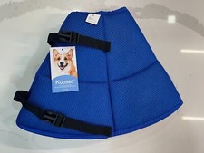 Kuoser Soft Dog Cone Collar Large Blue after surgery, Adjustable buckle straps