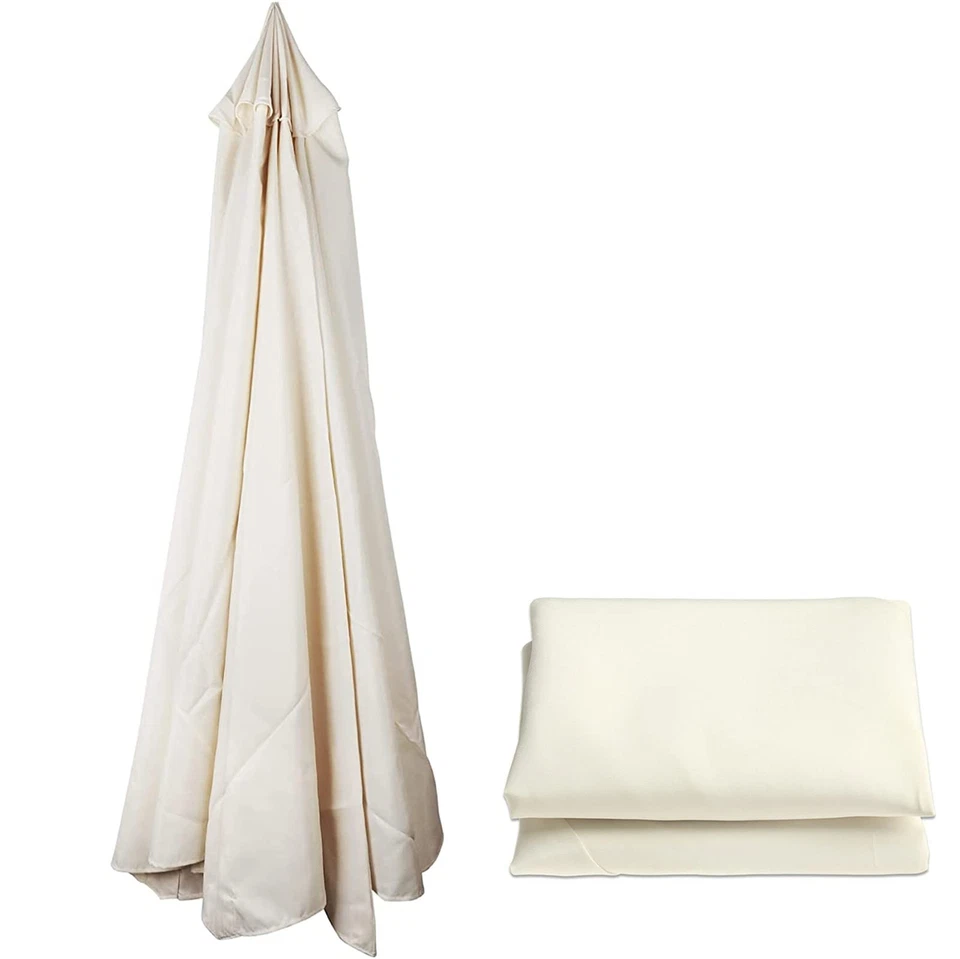Toile de rechange pour parasol déporté à 8 bras de 3 m - Couleur: blanc - Photo 1/4