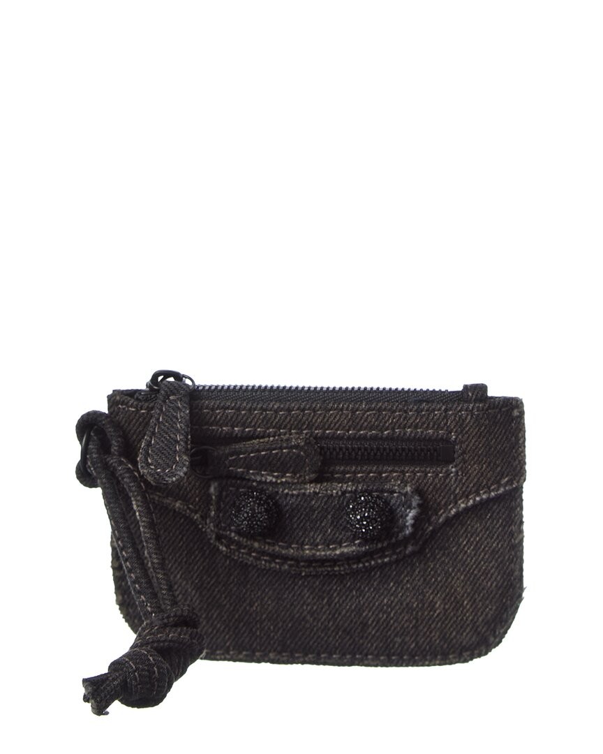 Balenciaga Le Cagole Denim Coin Purse Women's Black Ns
