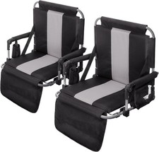 Stadium Seats for Bleachers 2 Pack Portable Outdoor Floor Folding Stadium Chair 