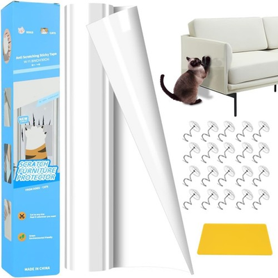 #ad Transparent 13.7quot;x160quot; Cat Scratch Protector Easy Application amp; Safe for Pets $8.99