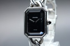 *Near MINT* CHANEL Premiere L H0452 20mm Black Dial Silver Quartz Women's Watch