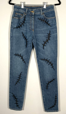 Moschino Franken-Scar Women's Size 8 Blue Jeans NWT
