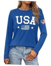 4th of July Shirts for Women: Fourth of July T-Shirt USA Medium Usa-blue
