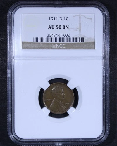 1911-D Lincoln Wheat Cent - 1c NGC AU50 - Better Date!