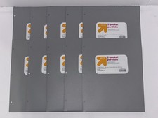 Up Up 2 Pocket 3-Hole Punched Poly Portfolio Folder Lot of 10 Grey