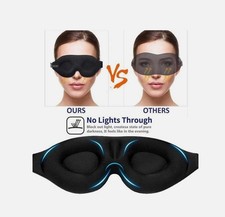 NEW Sleep Eye Mask 3D Contoured Cup Sleeping Mask Blindfold Block Out Lig UK