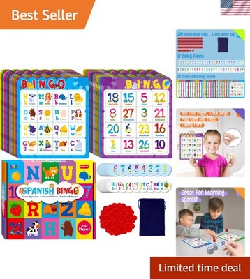 Spanish Bingo Game, 12 Bingo Board Spanish Letters, Numbers & Words Vocabular...