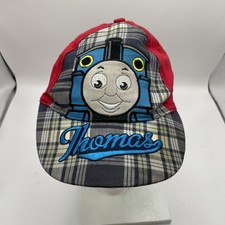 Boys Baseball Cap Hat Thomas The Train Red Blue Plaid OSFM Adjustable