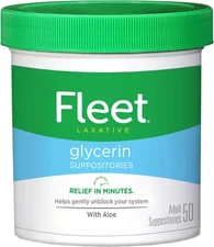 Fleet Laxative Glycerin Suppositories for Adult 50 Count (Pack of 1) 