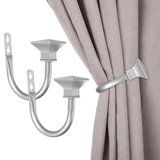 Sumnacon Set of 2 Curtain Holdbacks, Wall Mounted Aluminum Alloy Window Drape...