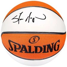 Shawn Kemp Signed Official Spalding White Logo Basketball Supersonics MCS Holo