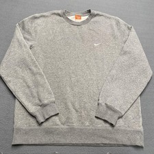 VTG Nike Sweatshirt Mens XL Gray Crewneck Fleece Pullover Swoosh y2k 341570-063