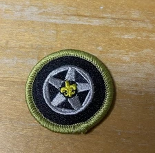 BOY SCOUTS AUTOMOTIVE MAINTENANCE MERIT BADGE TYPE L "SINCE 1910" BACKING NEW