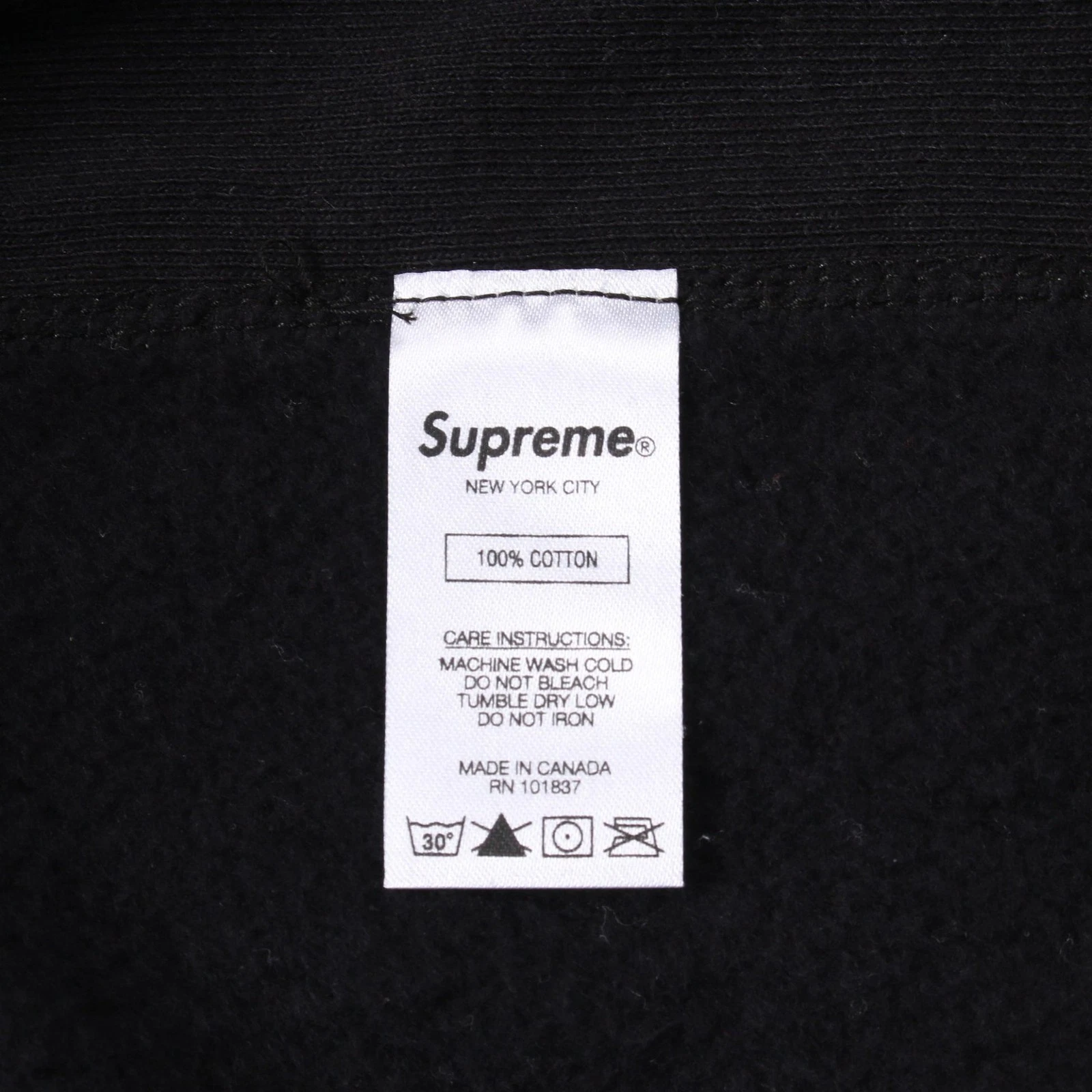【Tops】Supreme Water Arc Felpa con Cappuccio Pullover Felpa con Cappuccio Cotone Nero 18AW