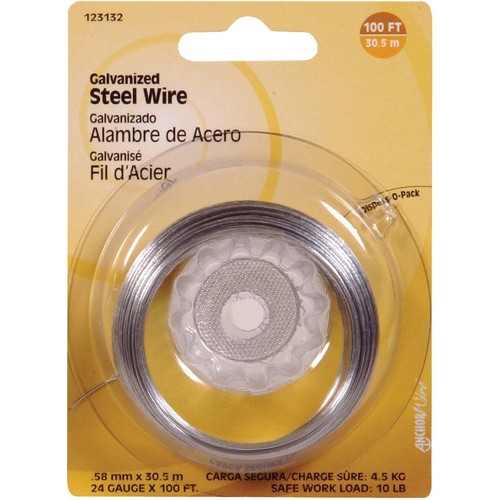 Hillman 100 Ft. 24 Ga. Galvanized Steel General Purpose Wire 123132