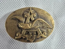 Budweiser Anheuser Busch Beer Golden Eagle Belt Buckle heavy brass