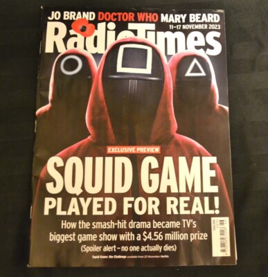 Radio Times UK Magazine 11/11/23 November 11th 2023 Squid Game Show Series Prize