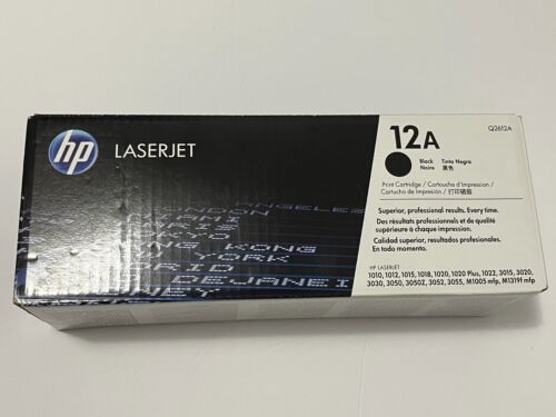 HP Q2612A Genuine Black Toner Cartridge Manufactured on 10/2018 (FACTORY SEALED) - Afbeelding 1 van 10
