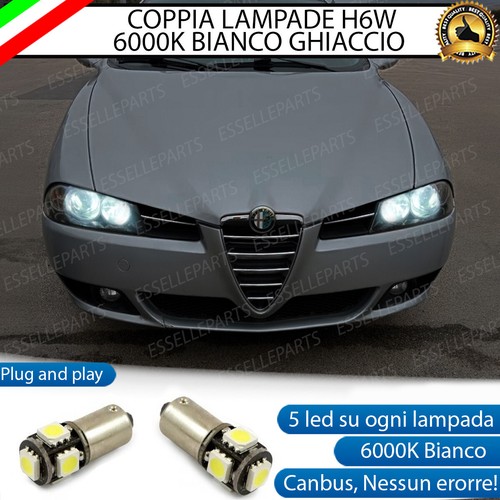 COPPIA LUCI DI POSIZIONE 5 LED ALFA ROMEO 147 MK2 CANBUS BIANCO NO - Foto 10
