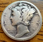 1935-D MERCURY SILVER DIME GREAT DETAIL HIGH  GRADE NICE COIN HARD DATE TO FIND